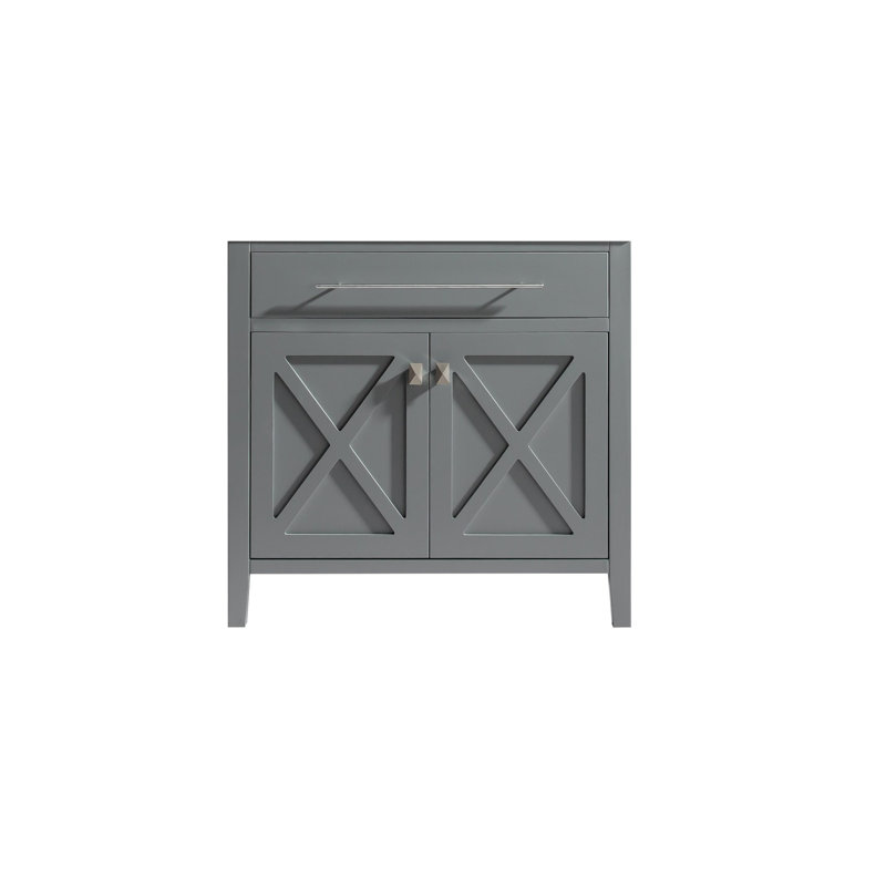 Base de meuble-lavabo simple 35,06 po seulement en gris, gris