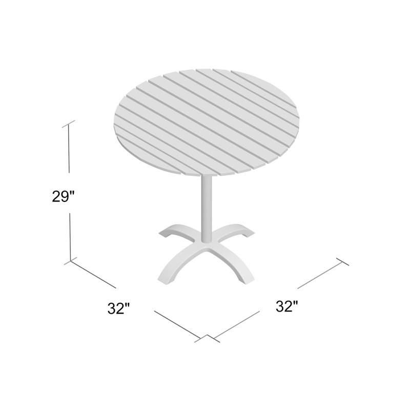 Table ronde 32" Gayla, Gris foncé