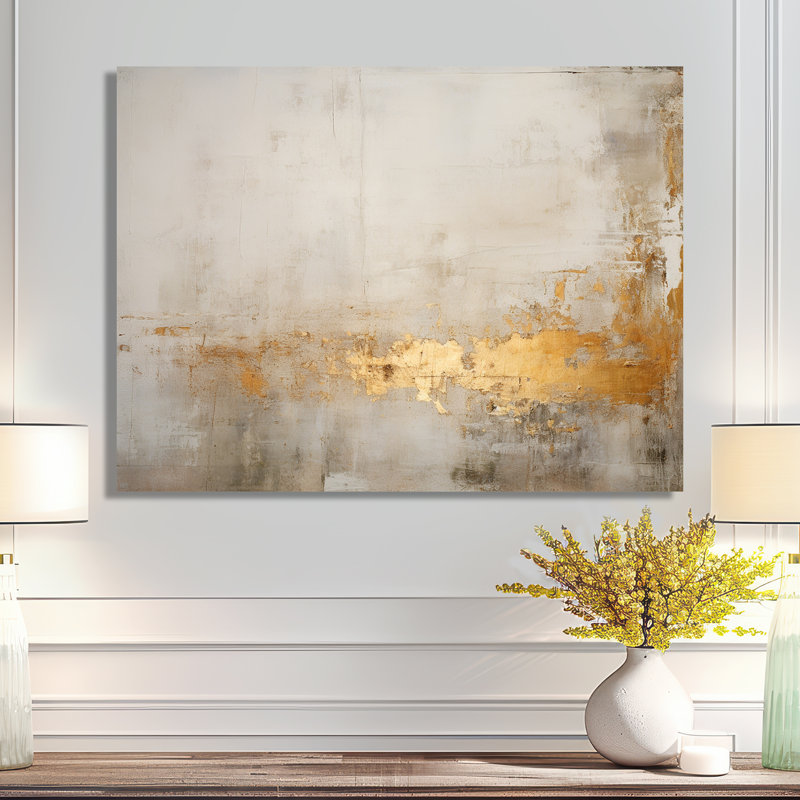 Reproduction d'art sur toile, or subtil et subtil II, Pas de métal encadré, H 24 po x l 32 po x P 1 po