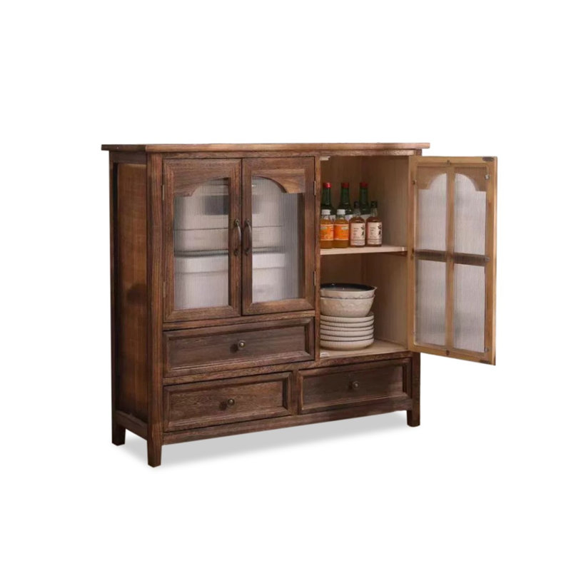 Dark Coffee Solid Wood Sideboard