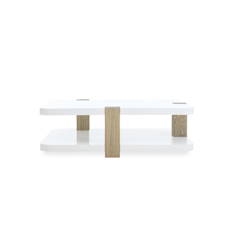 Cadence Solid Wood Cocktail Table, Sand Cerused