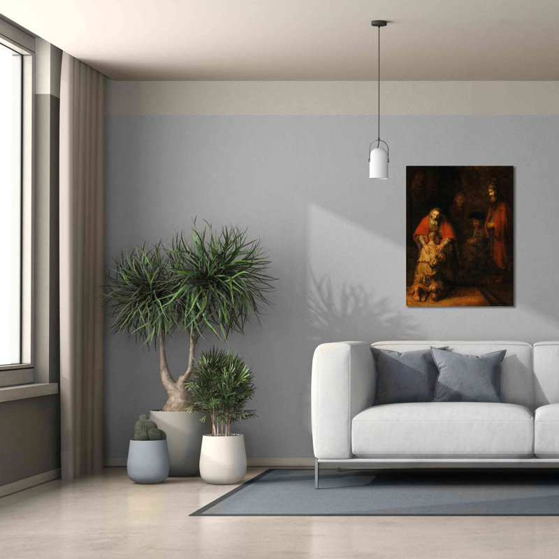 «The Return of the Prodigal Son» par Rembrandt, art mural sur toile, H 34 po x l 26 po x P 1,5 po