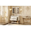 Meuble-lavabo de 36 po avec armoire à pharmacie, armoire à miroir moderne avec tablette réglable, armoire de rangement pour salle de bain à 4 tiroirs, armoire de rangement pour cadre de salle de bain en bois massif-102299644