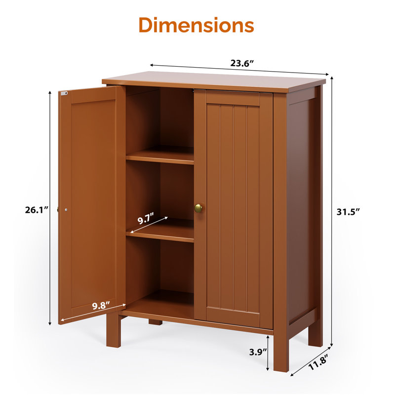 Bathroom Cabinet Brown With Double-Door
