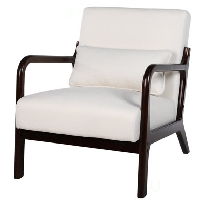 Modern Armchair, Accent Chair with Solid Wood Frame