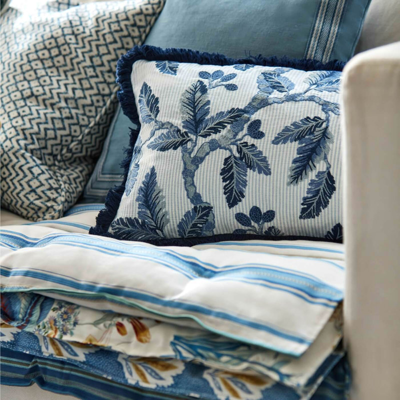 Sessile Leaf Fabric, Cornflower