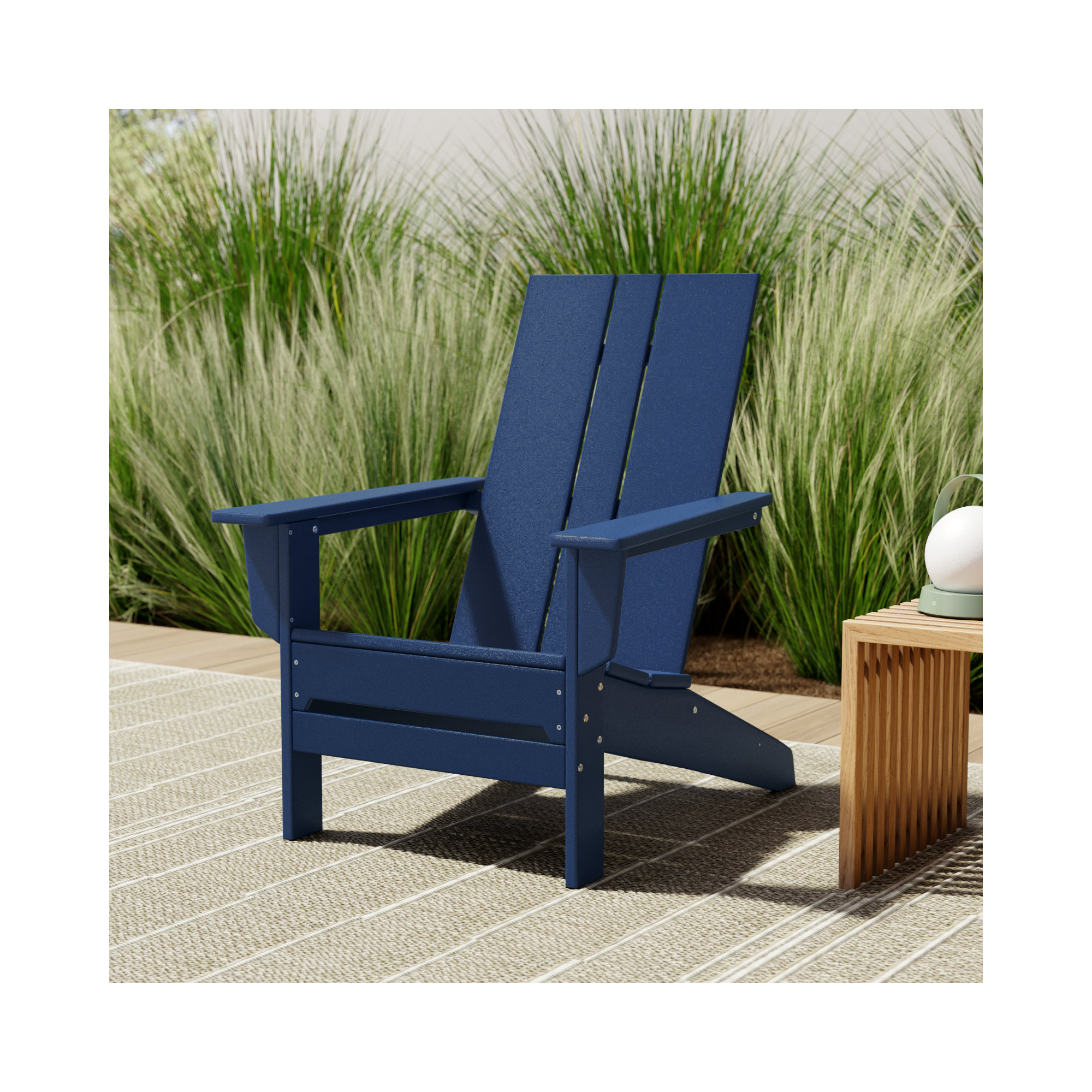 POLYWOOD x AllModern Plastic Adirondack Chair, Navy