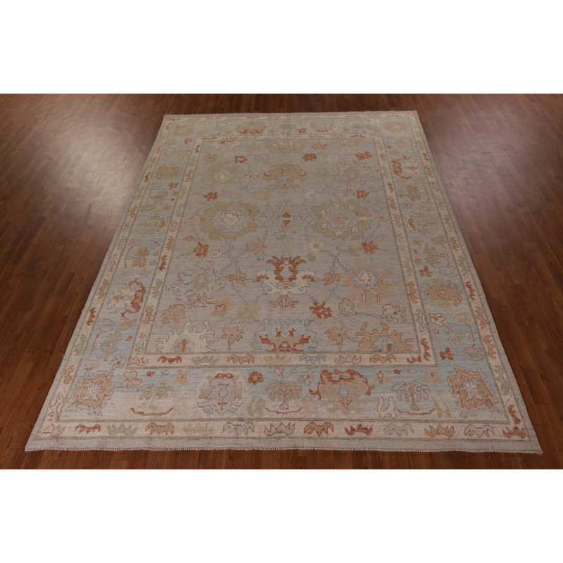 Tapis de salon à motif de teinture végétale Oushak 8