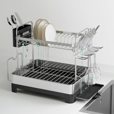 Stainless Steel Two Tier Dish Rack
