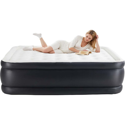 Matelas gonflable de camping avec pompe électrique haute vitesse intégrée, hauteur de lit, lit gonflable gonflable avec sac de transport, idéal pour les invités à domicile et les voyages, portable pliable imperméable