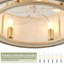 Ventilateur de plafond en cristal 20 po avec lumière, ventilateur encastré doré avec lumières et télécommande, fermé avec 6 vitesses pour chambre à coucher, salon, chambre de bébé (or)