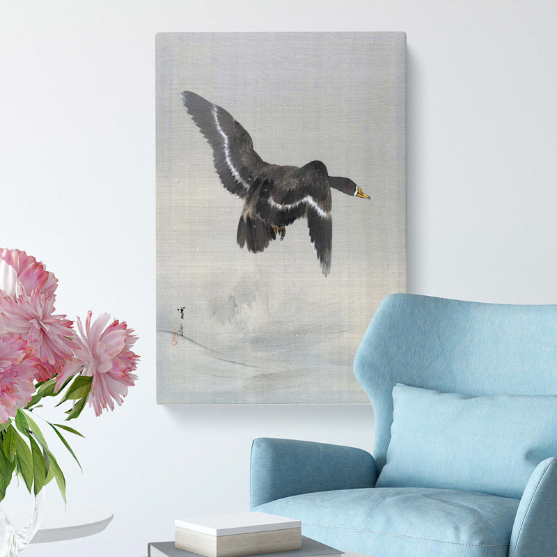 Flying Goose by Watanabe Seitei - Wrapped Canvas, 91cm H x 60cm W x 3cm D