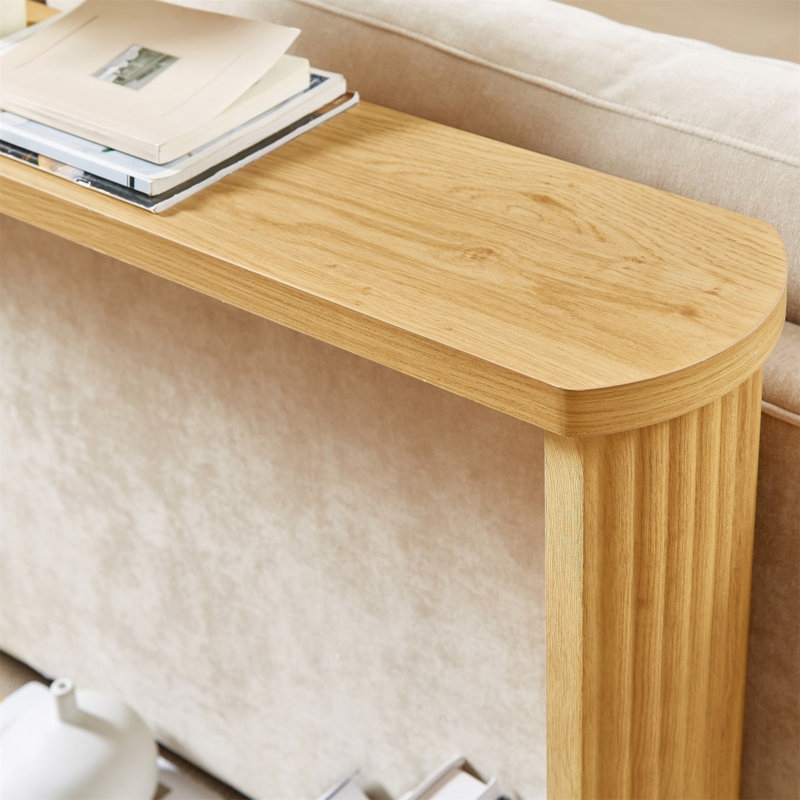 70.1"Corrugated Texture Storage Table For Entranceways, Narrow Wooden Console Sofa Table, Can Be Placed Behind The Sofa, Suitable For Entranceways, Corridors, And Front Door.Natura.70.1"L*8.7"W*35.5"H