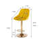 Tabouret de bar avec dossier et repose-pieds réglables en hauteur ivoire-1540331109