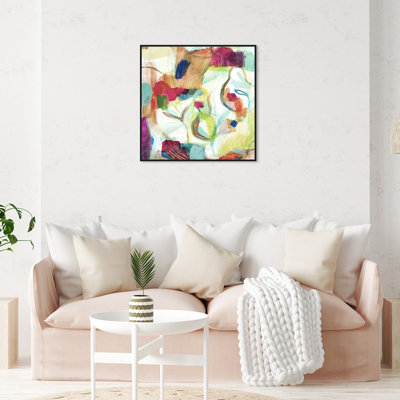" Abstract White/Purple/Green Amazonia I " Painting Print