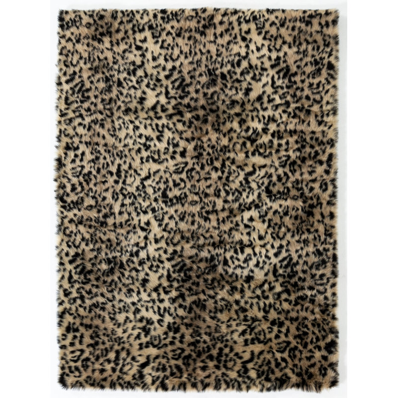 Tapis à motif léopard abstrait Dewart, Rectangle 5 pi x 7 pi