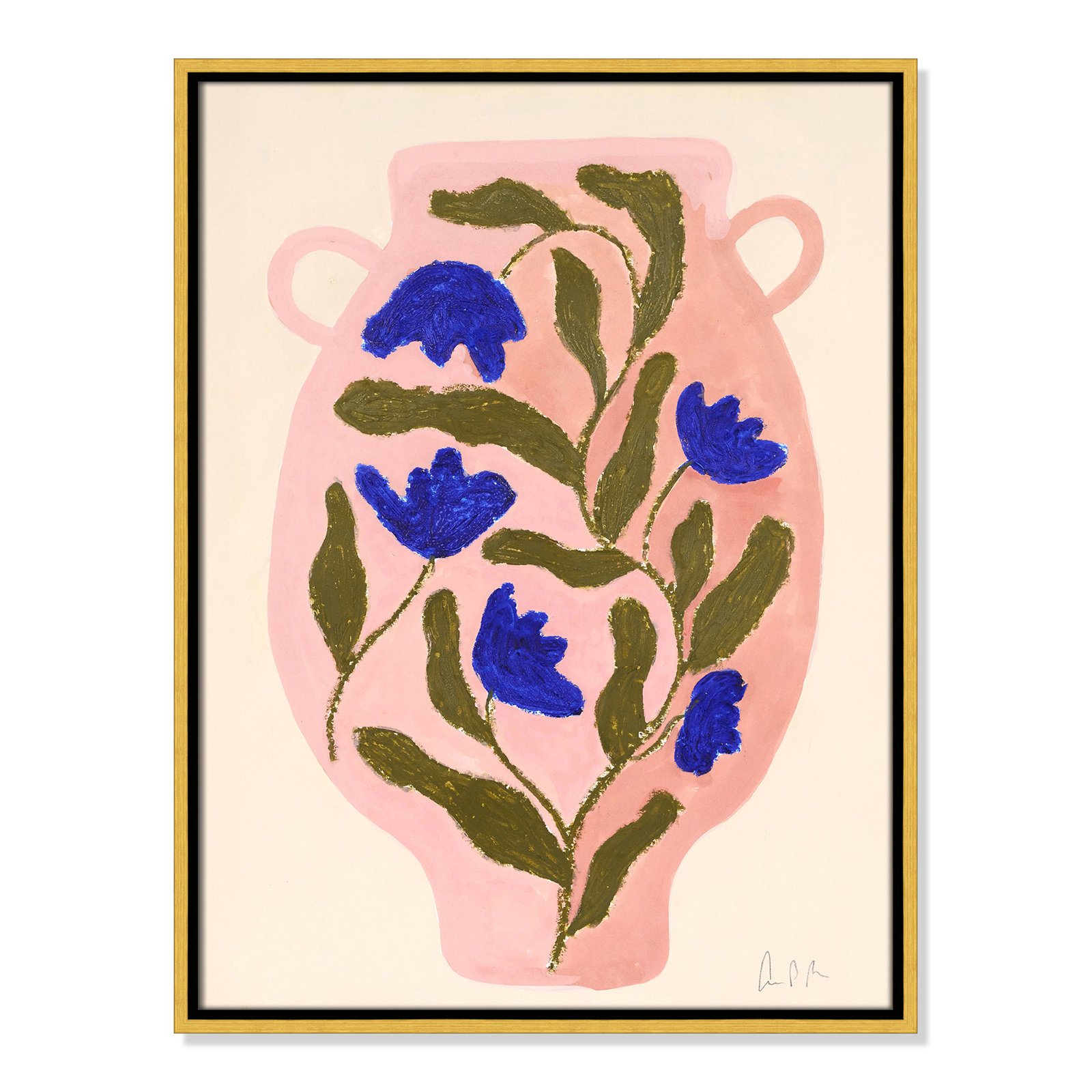 Vase No. 01 Print by Camilla Bergqvist, 25.5" H x 19.5" W, Gold