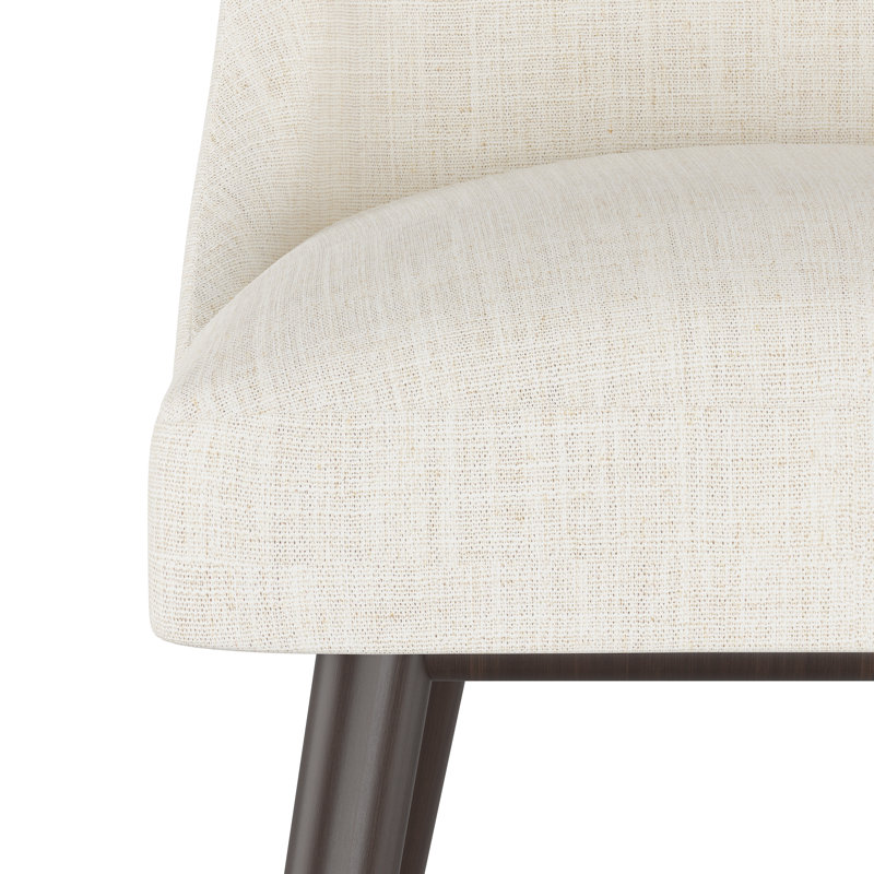 Tabouret Gallie, Espresso, Tabouret de comptoir (siège d'une hauteur de 27 p, Lin talc classique