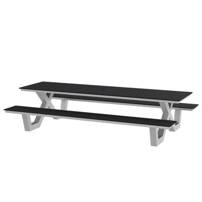Vienna 10 - Person Metal Patio Dining Set with Rectangular Table