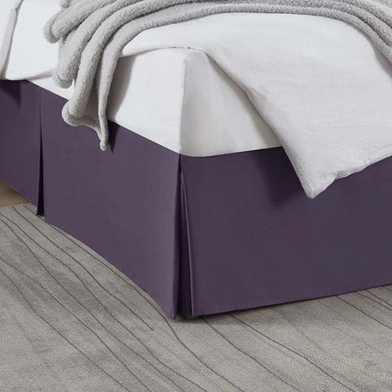 Luxury Pleated 14" Bed Skirt, Eggplant, Full