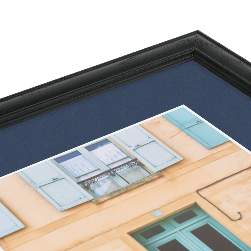 Wood Matte Picture Frame with Mat, Midnight Blue