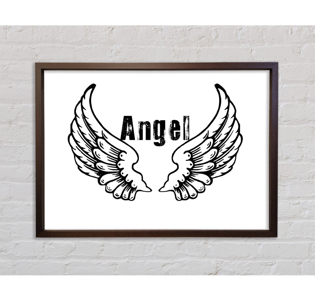 Angel Wings 2 White - Einzelner Bilderrahmen Typografie auf Leinwand