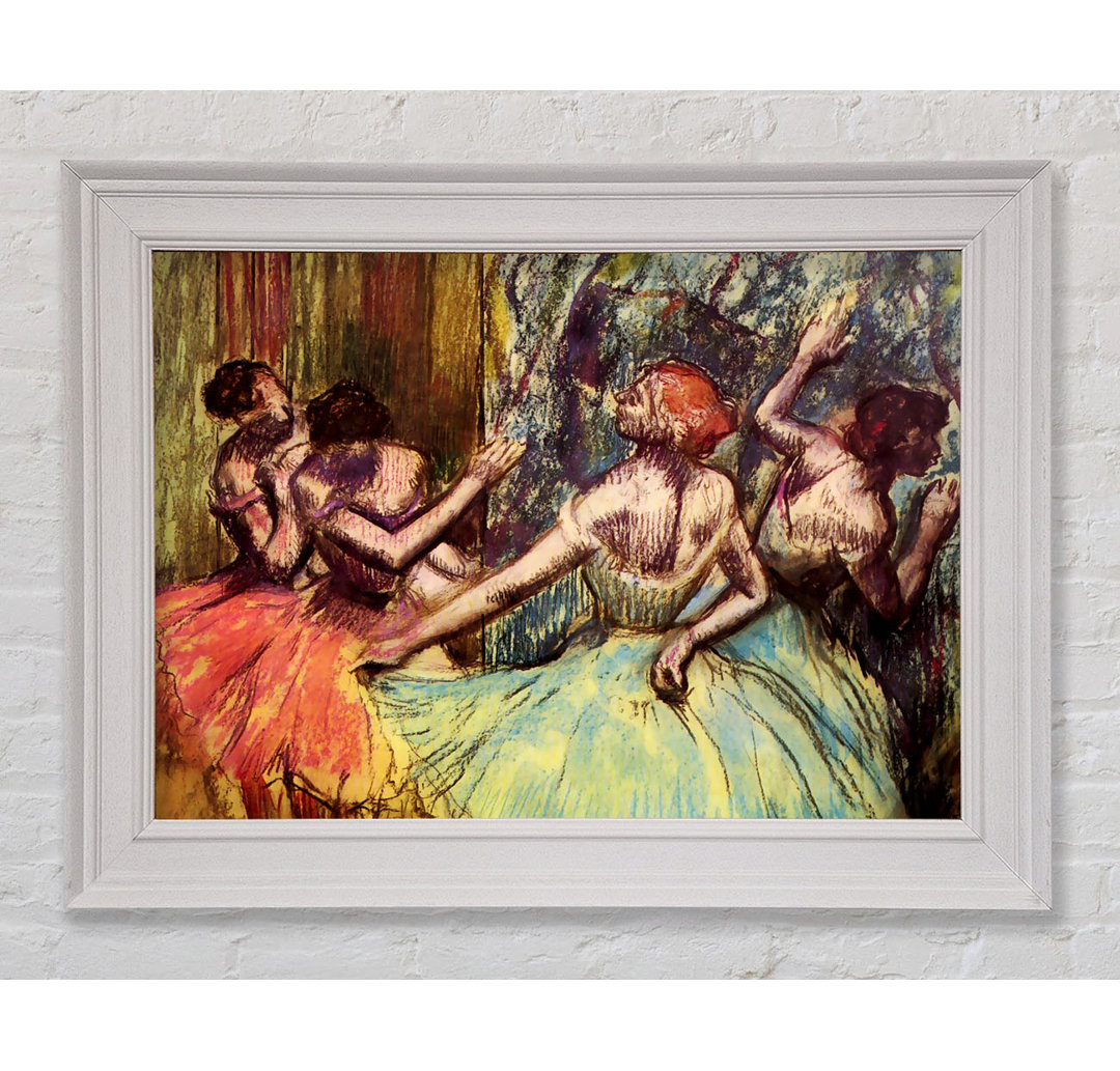 Gerahmtes Leinwandbild Degas Four Dancers Behind the Scenes