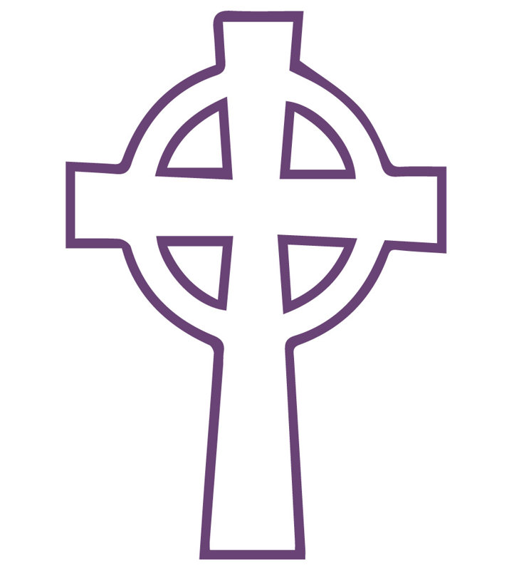 Décalcomanie murale croix eternity celtique, Violet, H 24 po x l 16 po x P 0,01 po