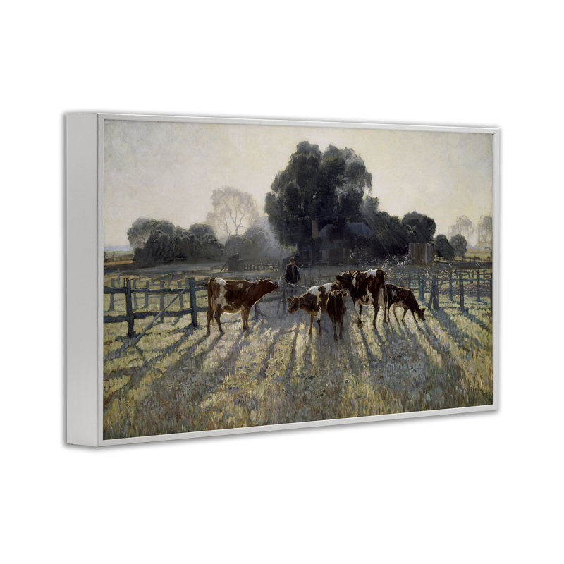 «Elioth Gruner Morning Cows», estampe numérique, conception par Arlington Prints, H 20 po x l 30 po