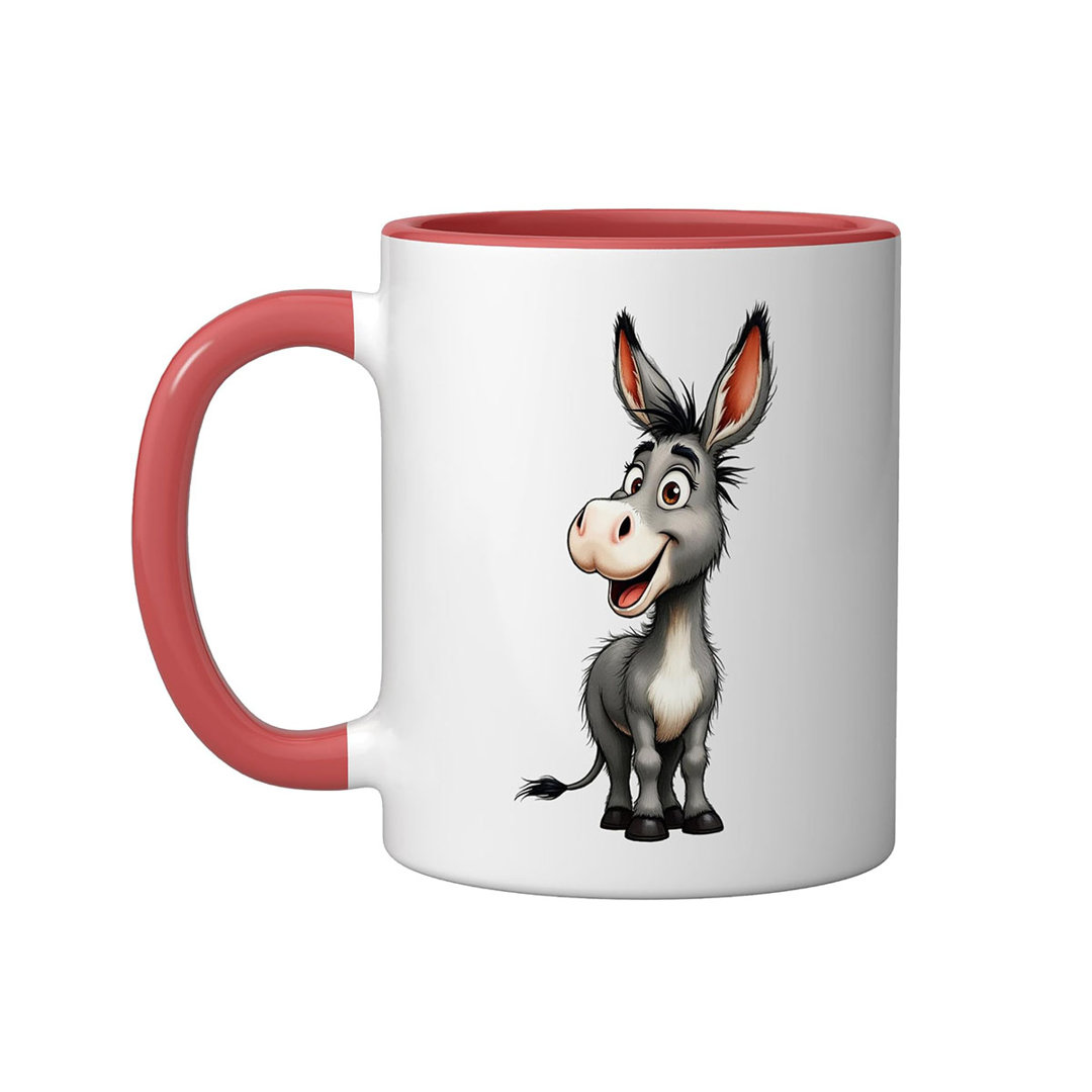 Funny Donkey Ceramic Mug, Orange/White