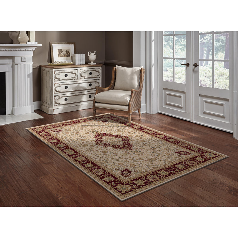 Tapis oriental beige / rouge Aiyla, Rectangle 8 pi x 10 pi