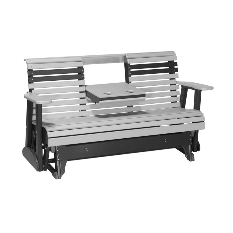 Banc coulissant Walworth, Gris tourterelle / noir
