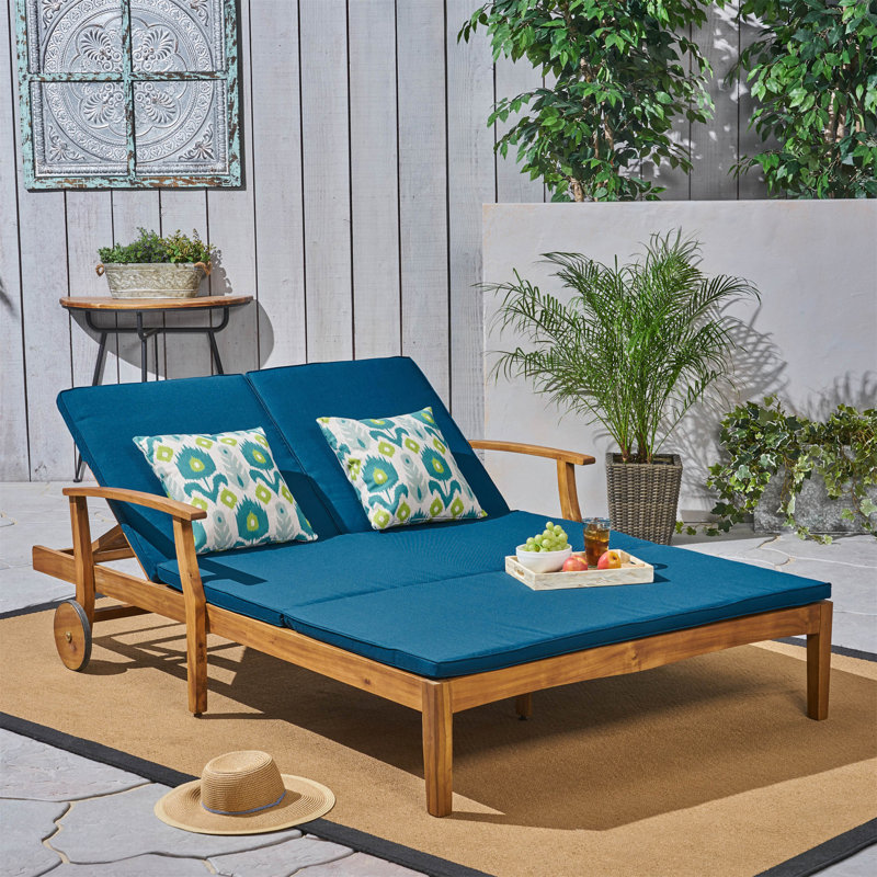 Chaise longue double avec côtés entièrement réglables