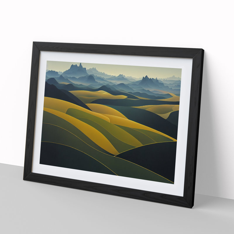 Fierce Meadow Landscape - Single Picture Frame Print, Black, 25cm H x 34cm W x 2cm D