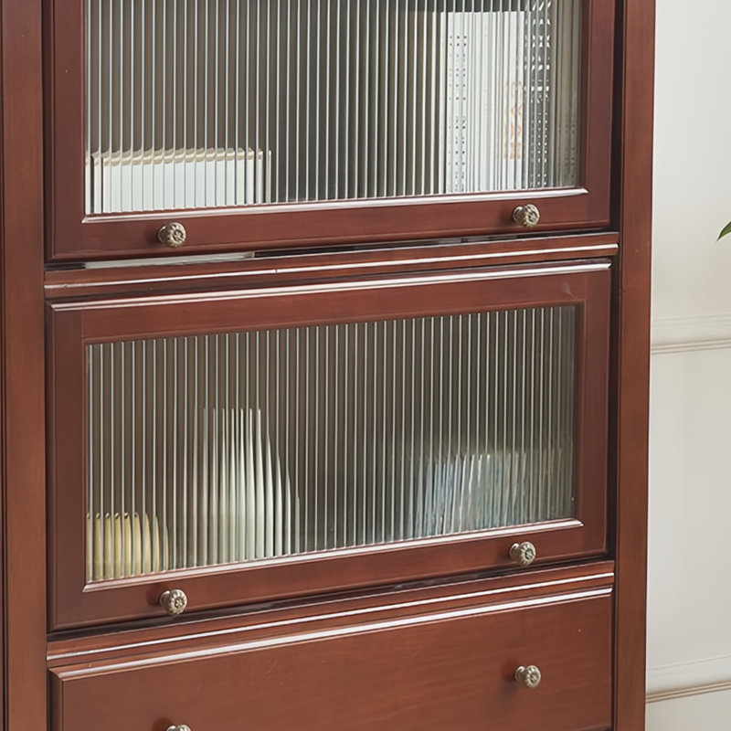Beautiful classic style bookcase, (4 Shelves) 75.5"H x 31.4"W x 12.9"D, Dark Brown