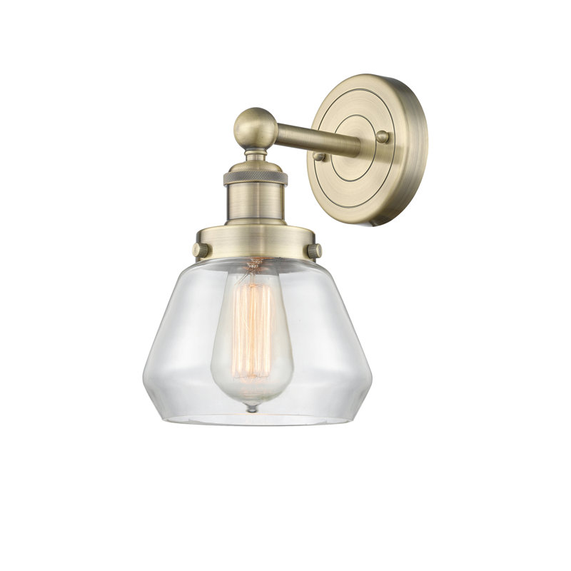 Carrboro Armed Sconce, Clear, Antique Brass