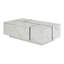 Table basse rectangulaire à plateau coulissant avec 2 tiroirs et 2 rangements cachés pour le salon 47,2 po (blanc)