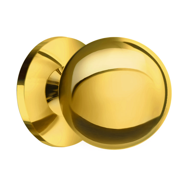 1" Diameter Round Knob, Polished Brass