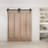 JUBEST Matte Black Steel Bi-folding Standard Double Barn Door Hardware Kit (Doors Not Included)