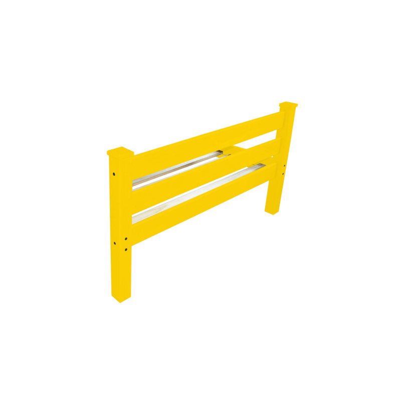 Base de lit en bois massif Anaaya, Simple, Jaune