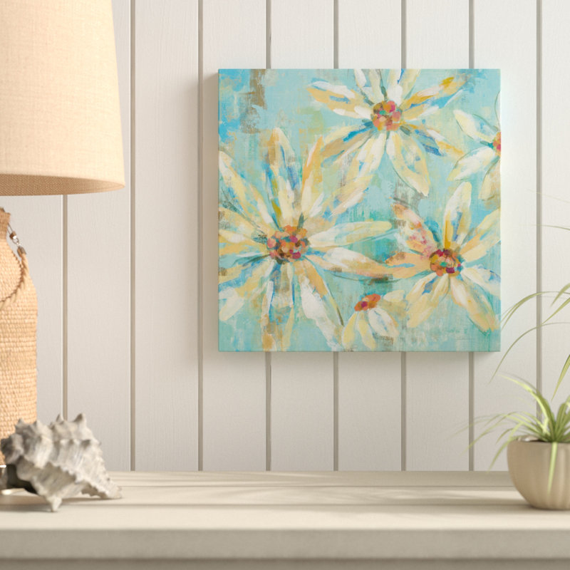 Louane «Fjord Floral I», reproduction de peinture à l'acrylique sur toile tendue, H 14 po x l 14 po x P 2 po