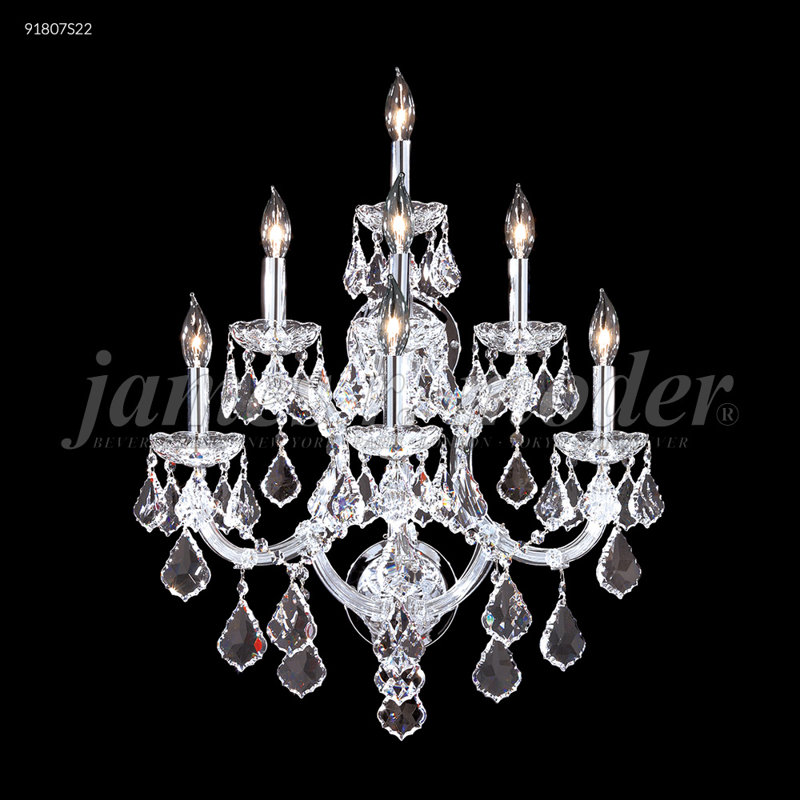 Maria Theresa Grand 7 - Light Candle Wall Light, Gold Lustre