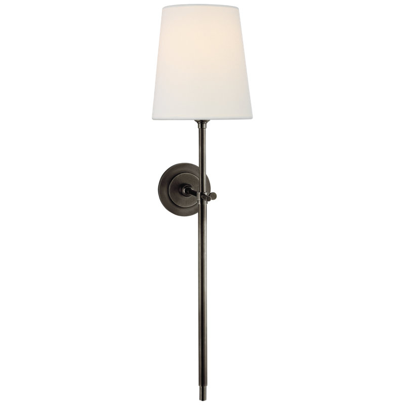 Thomas O'Brien Bryant Large Tail Sconce, Bronze, Fabric