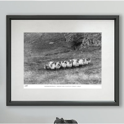 Borrowdale, Sheep On Castle Crag C1865 by Francis Frith - Single Picture Frame Print