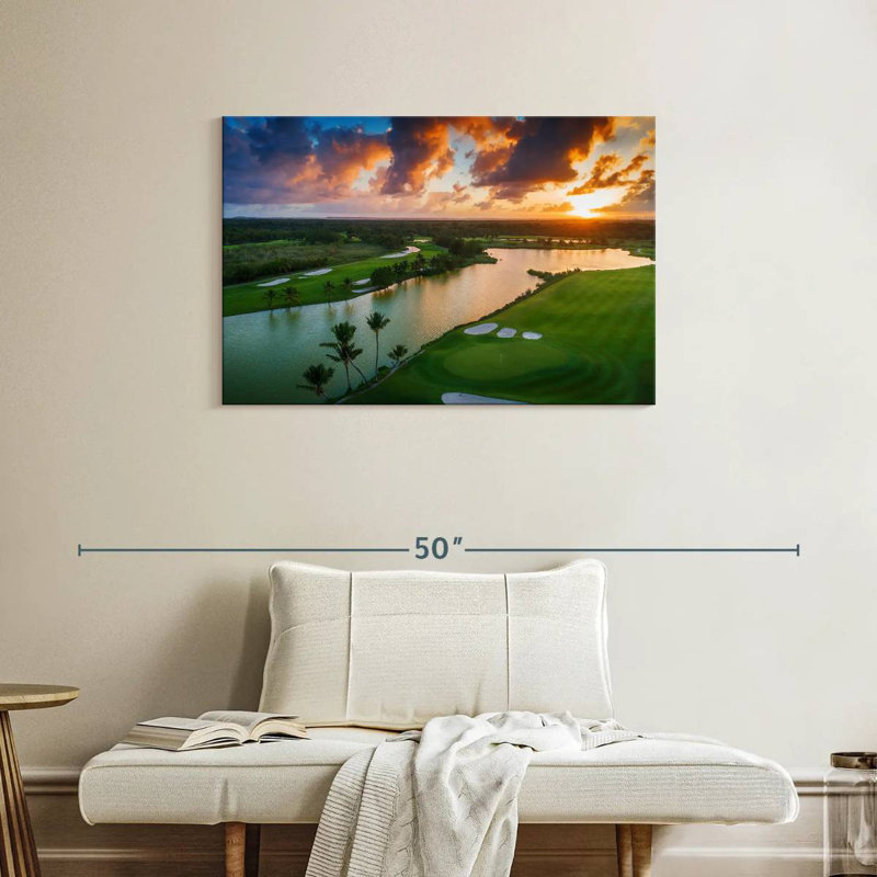 Harpa Golf Course Sunset, 24" H x 36" W