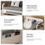 Convertible Sofa Bed with Storage, 3-in-1 Sleeper for Small Spaces, Grey Fabric & White Frame, Includes Latex Mattress Great for Living Rooms & Flats (1.58m Sizes)