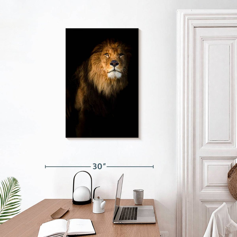 Dark Lion Head, 30" H x 20" W