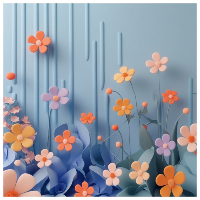 Tapis de bain 3D Floral Illustration, L 24 po x L 17 po