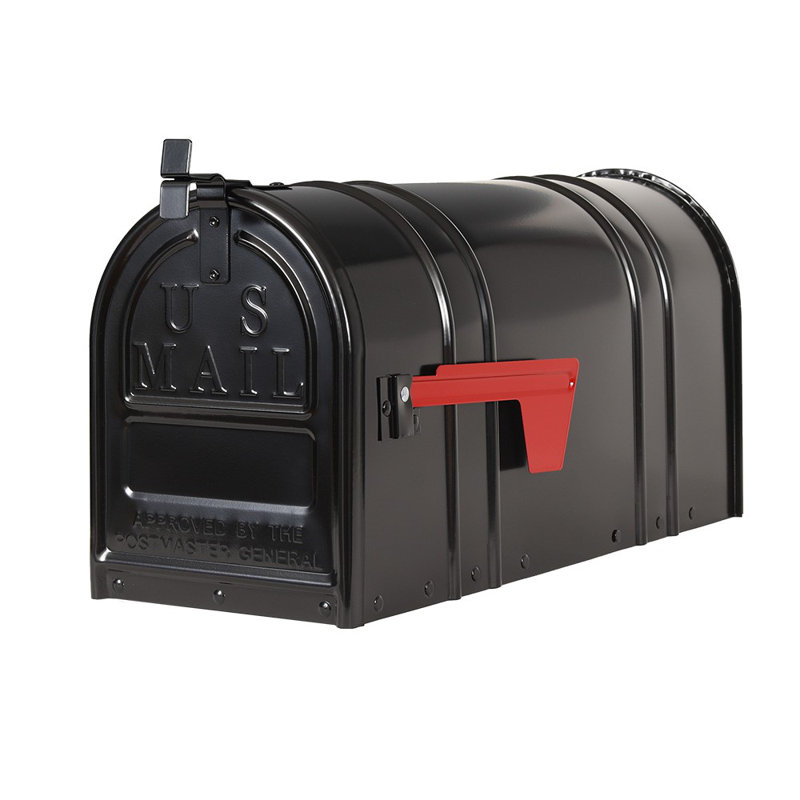 Carlton Metal Post Mounted Mailbox, Black