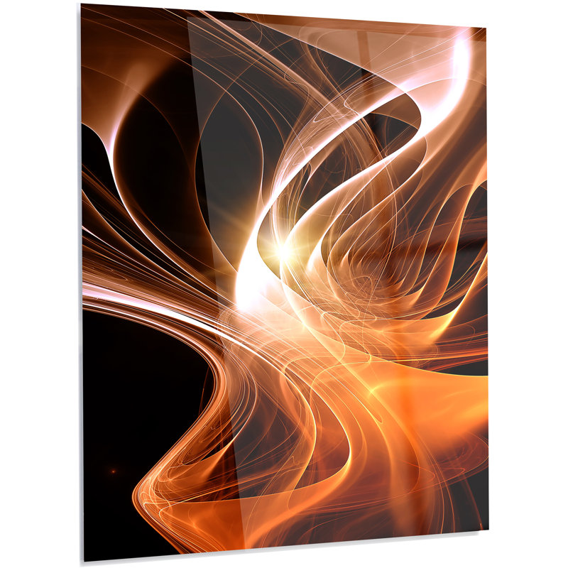 « orange 3d en forme de fractale », impression sur métal, H 28 po x l 12 po x P 1 po